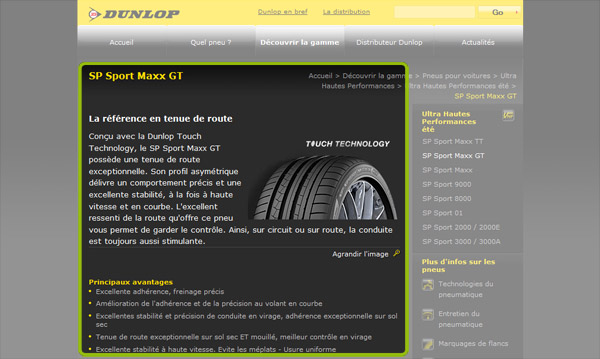 Fiche produit SP Sport Maxx GT de Dunlop
